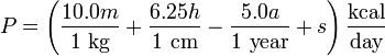 mifflin st jeor tdee calculator